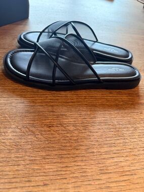 rag & bone Black Strappy Slide Sandals